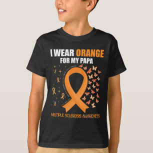 Camiseta Vestir Laranja Para Meu Papa Esclerose Múltipla Aw