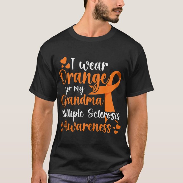 Camiseta Vestir Laranja Para Minha Irmã Com Sclerose Múltip (Frente)