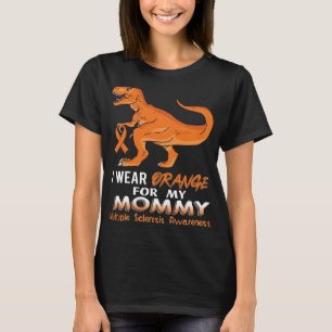 Camiseta Vestir Laranja Para Minha Mamãe Dinossauro Múltipl