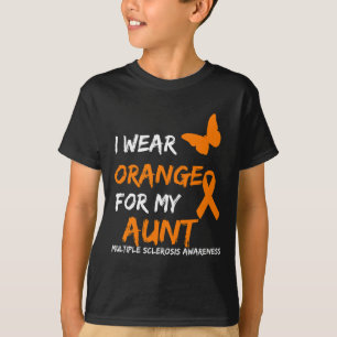 Camiseta Vestir Laranja Para Minha Tia Esclerose Múltipla F
