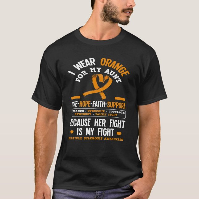 Camiseta Vestir Laranja Para Minha Tia Sra. Multiple Scelro (Frente)