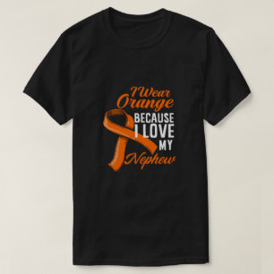 Camiseta Vestir Laranja Para O Meu Cancer de rim De Sobrinh