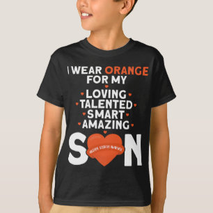Camiseta Vestir Laranja Para O Meu Filho Com Awarenes De Es