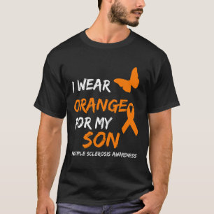 Camiseta Vestir Laranja Para O Meu Filho Fita De Esclerose 