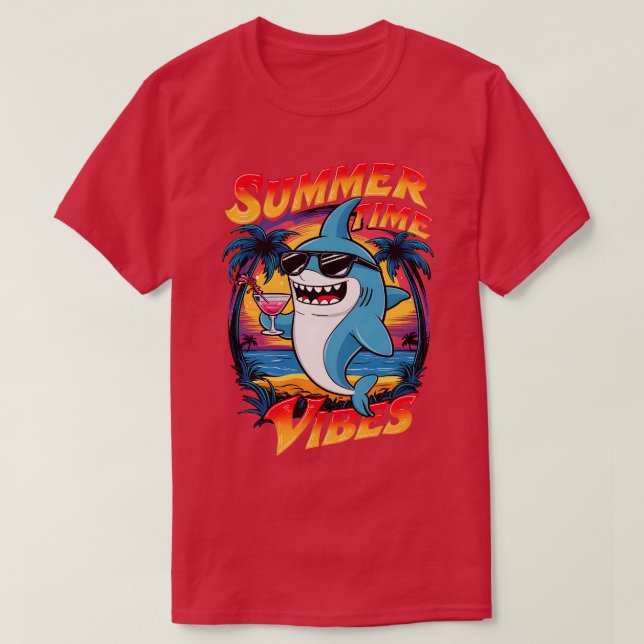 Camiseta vestir óculos escuros no verão vibe a saia (Frente do Design)