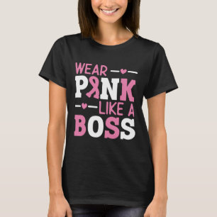 Camiseta Vestir Rosa Como Um Cancer De Fita Rosa Do Chão