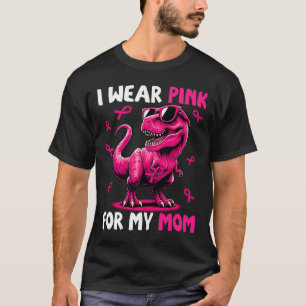Camiseta Vestir Rosa Para O Cancer De Mama De Dinossauro T-