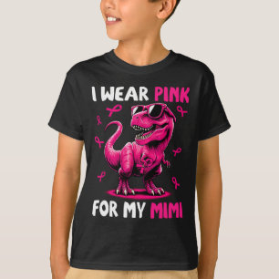 Camiseta Vestir Rosa Para O Meu Cancer Mimi T-rex Dinossaur