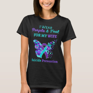 Camiseta Vestir Roxo E Teal Para A Minha Esposa Prevenir Su