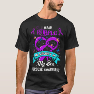 Camiseta Vestir Roxo Em Memória Da Consciência Da Sobredosa