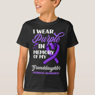 Camiseta Vestir Roxo Em Memória Da Sobredosagem Da Minha Av