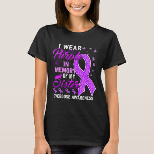 Camiseta Vestir Roxo Em Memória Da Sobredosagem Da Minha Ir