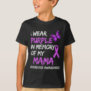 Camiseta Vestir Roxo Em Memória Das Minhas Awarenes De Sobr