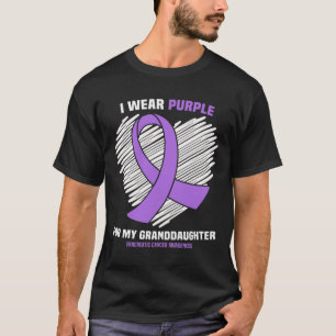 Camiseta Vestir Roxo Para O Câncer de pâncreas Da Minha Avó