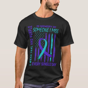 Camiseta Vestir Roxo Teal Para Alguém Que Sinto Falta De Su