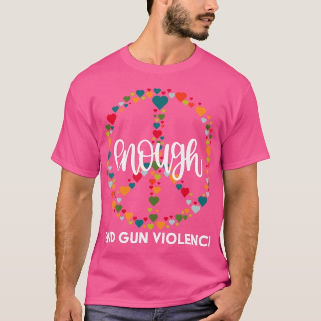 Camiseta Vestir Sinal de Paz Laranja Suficiente para Acabar (Frente)
