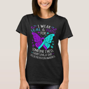 Camiseta Vestir Teal E Roxo Feliz Sensibilização Suicida Su