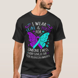 Camiseta Vestir Teal E Roxo Feliz Sensibilização Suicida Su