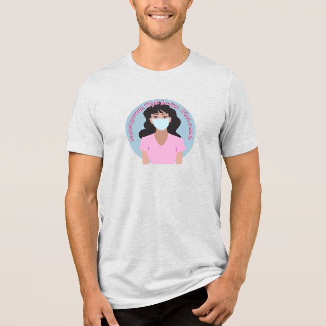 Camiseta Vestir um Estilo Rosa de Máscara (Frente)
