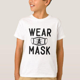 Camiseta Vestir Um Sinal De Máscara Aviso Básico Simples