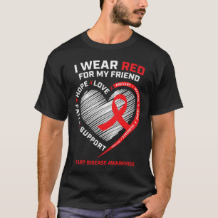 Camiseta Vestir Vermelho Para Minha Amiga Doença Cardíaca S