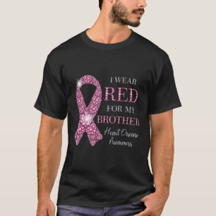 Camiseta Vestir Vermelho Para Minha Doença Cardíaca Irmão R