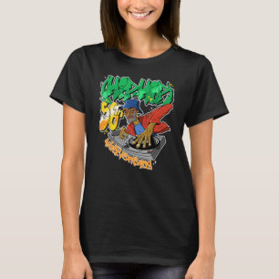 Camiseta Vestuário antigo de salto de salto de anca retrô d
