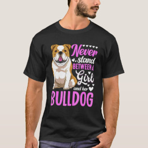 Camiseta Vestuário de Cachorro Bulldog Inglês Para Mulheres