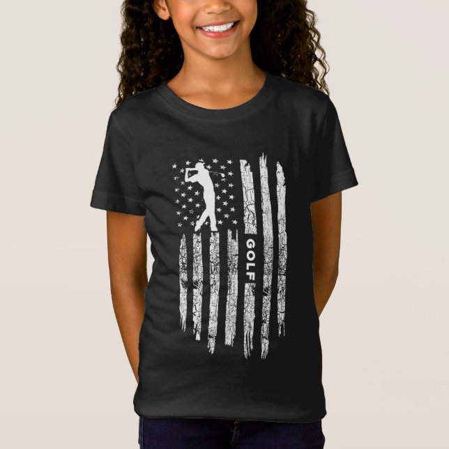 Camiseta Vestuário de Golfe da Bandeira Americana - Golfe V (Frente)