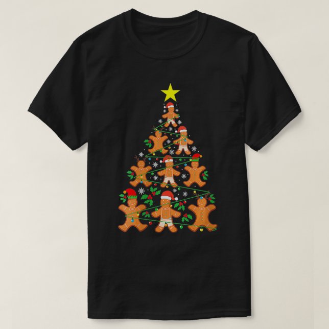Camiseta Vestuário de Natal para mulheres Pão de Genger (Frente do Design)