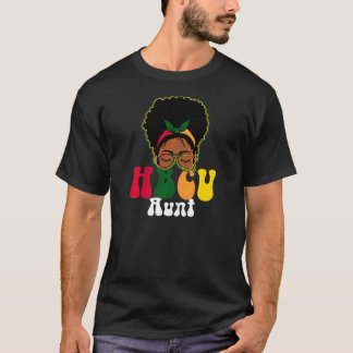 Camiseta Vestuário de tia de faculdade HBCU feminino preto 
