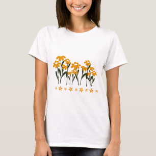 Camiseta Vestuário de Verão para marrãs amarelas femininas