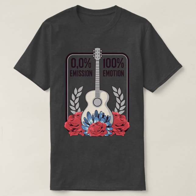 Camiseta Vestuário Do Violão Acústico RoseMúsica Engraçada  (Frente do Design)