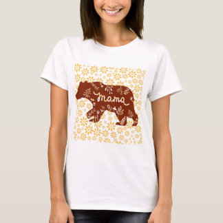 Camiseta Vestuário feminino do urso Daisies Bear