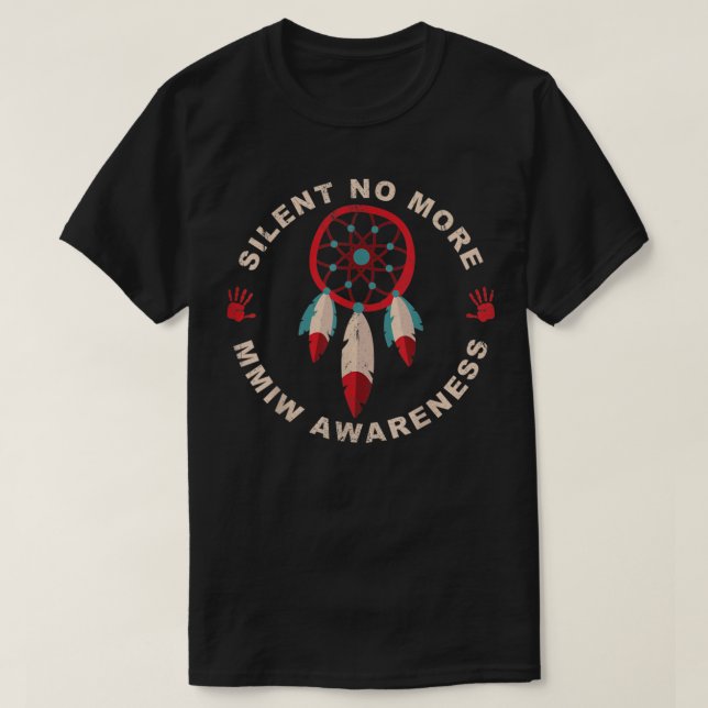 Camiseta Vestuário MMIW Desaparecida Mulheres Indígenas Ass (Frente do Design)