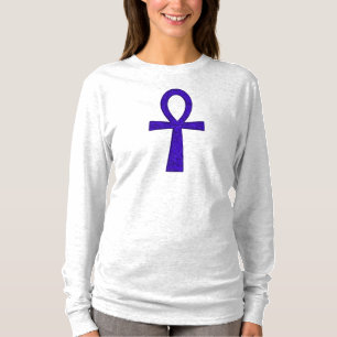 Camiseta Vestuário para Adultos Ankh Azul