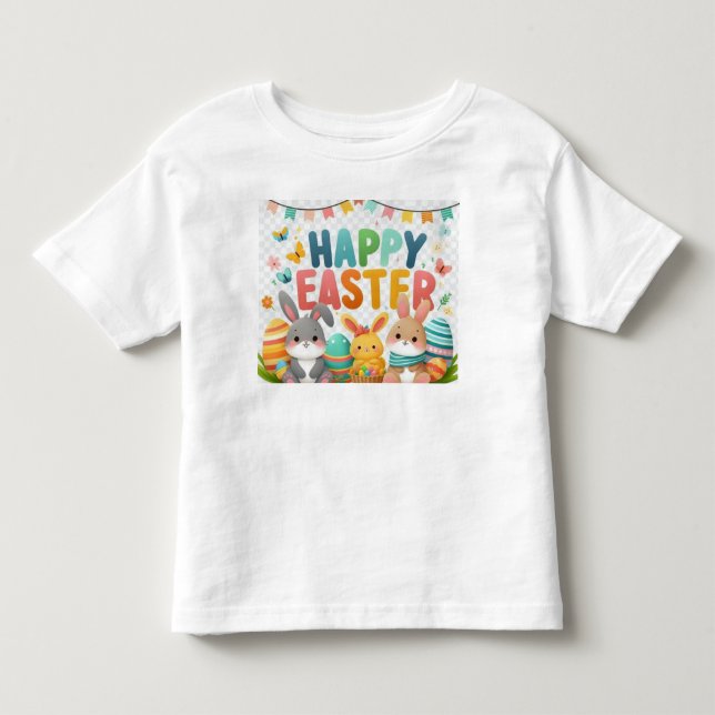 Camiseta Vestuário para felzs pascoa (Frente)