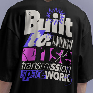Camiseta Vestuário Típografico Construído para Subir