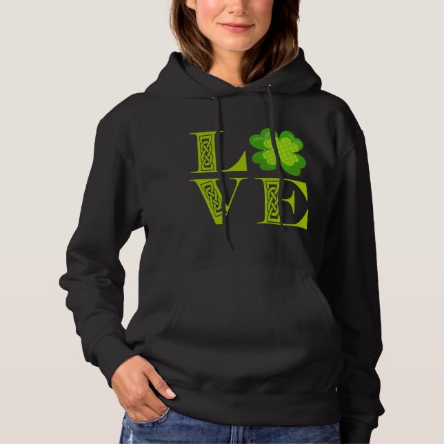 Camiseta Vestuário Verde Irlandês Shamrock Celular Knot LOV (Frente)