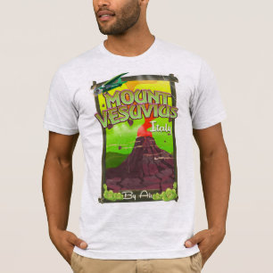 Camiseta Vesúvio vulcão de desenho italiano