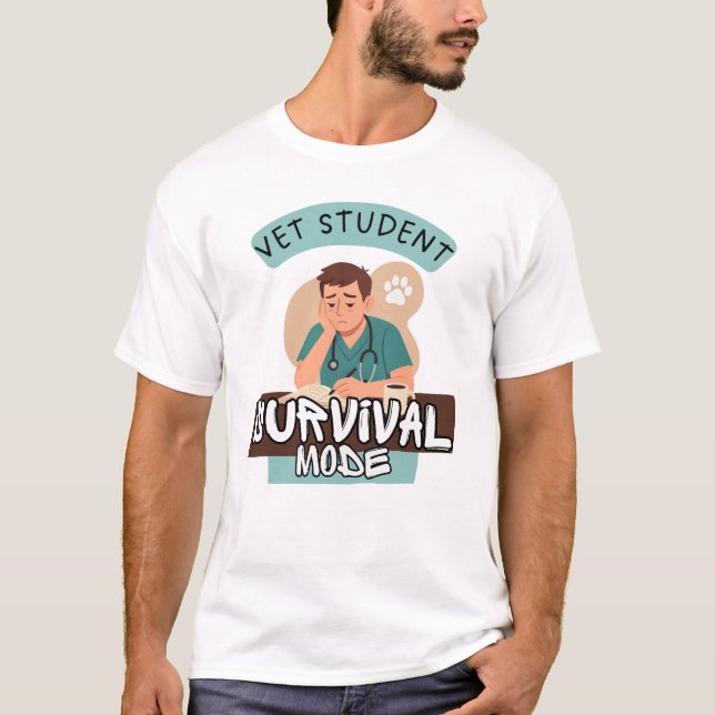 Camiseta Vet Student Survival Mode – Vet Student Design (Frente)