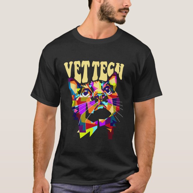 Camiseta Vet Tech Cat Kitten Pet Veterinarian Veterinary Te (Frente)