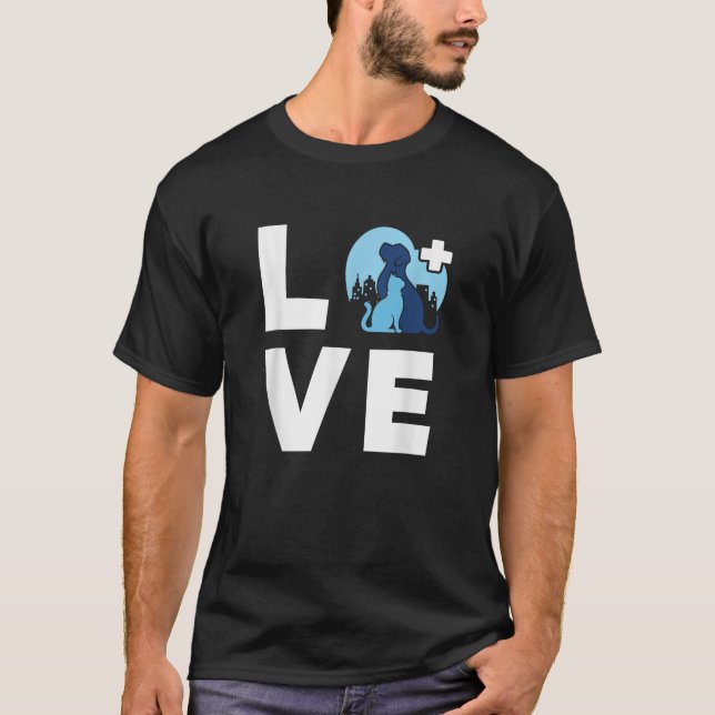 Camiseta Vet Tech Love Animal Veterinary Veterinarian Techn (Frente)