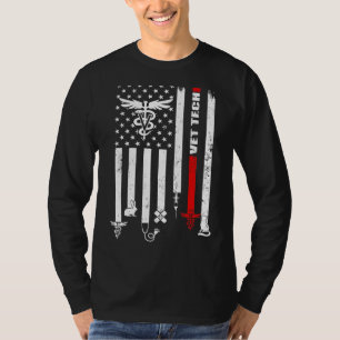 Camiseta Vet Tech Usa Flag Pets Veterinarian Technician