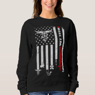 Camiseta Vet Tech Usa Flag Pets Veterinarian Technician