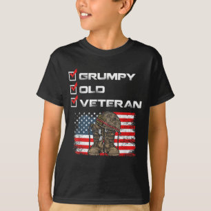Camiseta Vete Militar Americano Patriótico e Velho Veterano