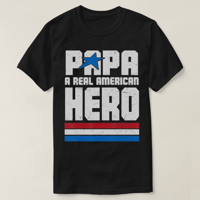 Camiseta VETERAN 365 Papa Real Americano Herói Pais Da (Frente do Design)