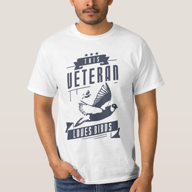 Camiseta Veteran Loves Bird (Frente)