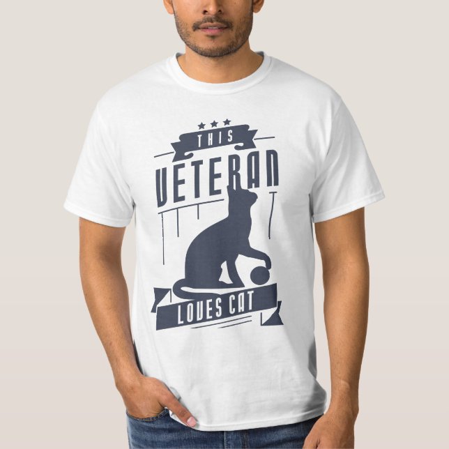 Camiseta Veteran Loves Cat (Frente)