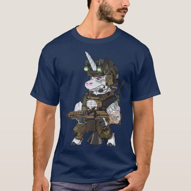 Camiseta Veteran Operator Military Tactical Unicorn (Frente)